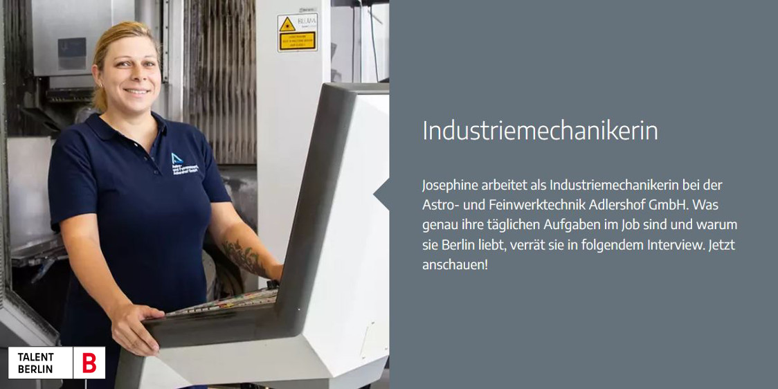 Industriemechanikerin Josephine stellt sich vor